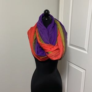 Large, bright, multicolored, Infinity scarf
